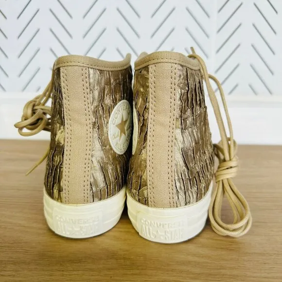 🤩Converse Chuck Taylor All Star Hi Women Luxe Shoes Sz 7 Satin Textured A09782C