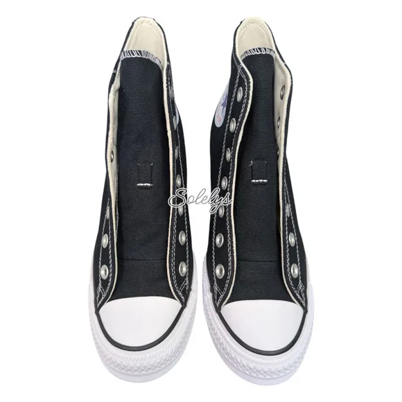 Converse Chuck Taylor All Star Hidden Wedge Platform Black White Sneaker 8 NEW