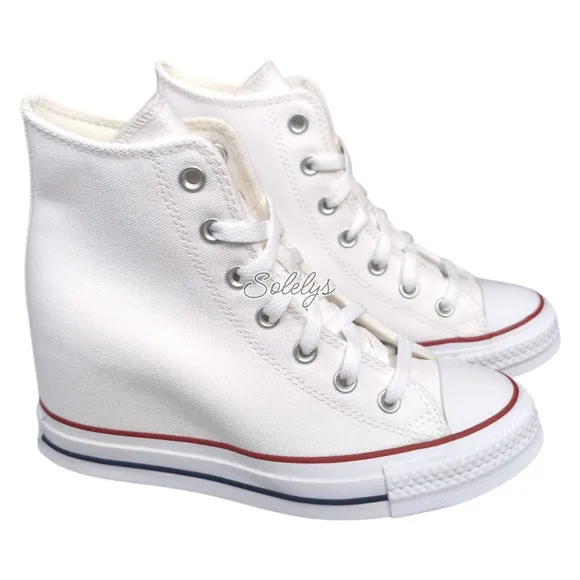 Converse Chuck Taylor All Star Hidden Wedge Platform White Sneaker 11 NEW