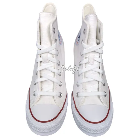 Converse Chuck Taylor All Star Hidden Wedge Platform White Sneaker 8 NEW