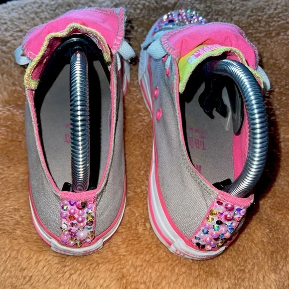 CONVERSE CHUCK TAYLOR DOUBLE TONGUE CUSTOMIZED GIRL’S SNEAKERS.. SIZE 3