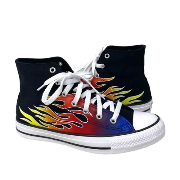 Converse Chuck Taylor High Shoes Women Kids Black Canvas Sneakers Skate A04715F