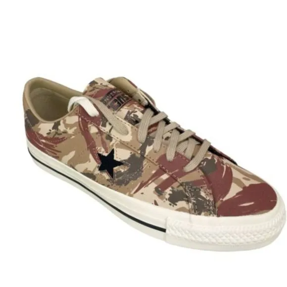 Converse Cons One Star Pro OX Mens Canvas Shoes Brown Camo A03679C NEW Multi Sz