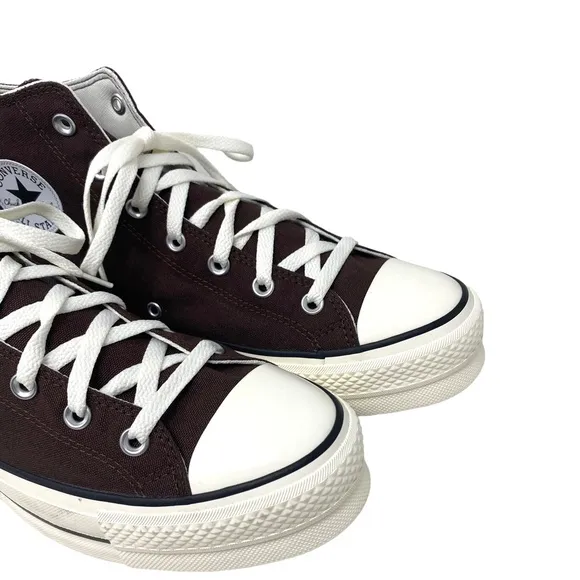 Converse Ctas Lift Platform Casual Brown Canvas Shoes Hi Men Custom 171209C-WWBW