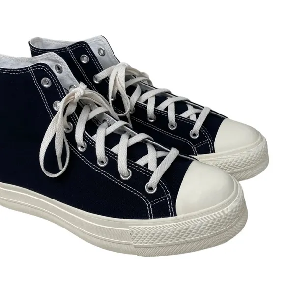 Converse Ctas Lift Platform Shoes Hi Canvas Black Red Men's Custom 171209C-WWBLR