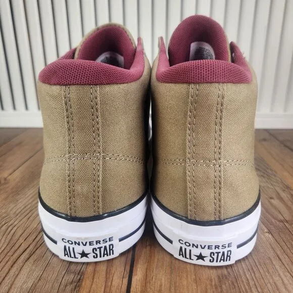 Converse CTAS Malden Street Mid Mens Size 12 Roasted Cherry Canvas Sneaker Shoes
