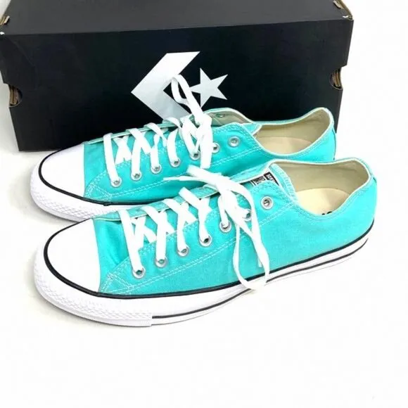Converse CTAS OX Shoes Low Top Canvas Electric Aqua 171266F Sneakers Size Men’s