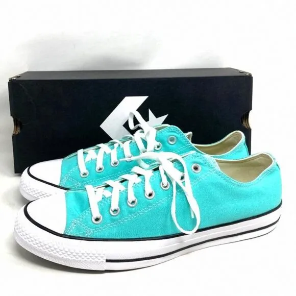 Converse CTAS OX Shoes Low Top Canvas Electric Aqua 171266F Sneakers Size Men’s