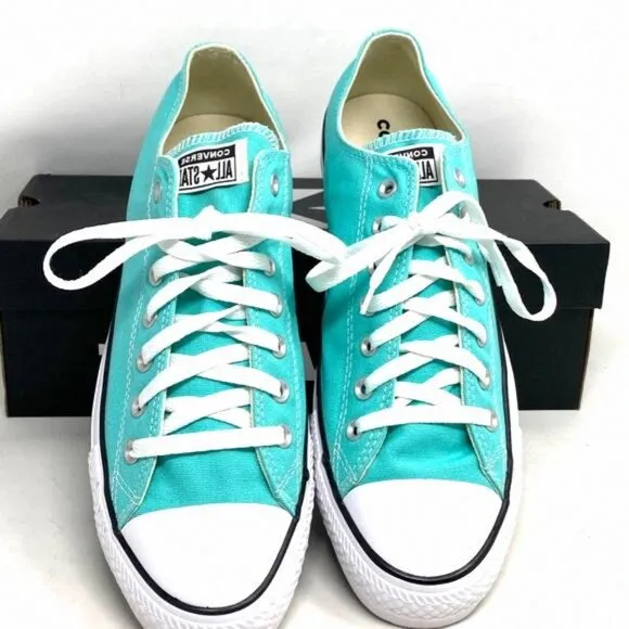 Converse CTAS OX Shoes Low Top Canvas Electric Aqua 171266F Sneakers Size Men’s