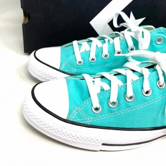Converse CTAS OX Shoes Low Top Canvas Electric Aqua 171266F Sneakers Size Men’s