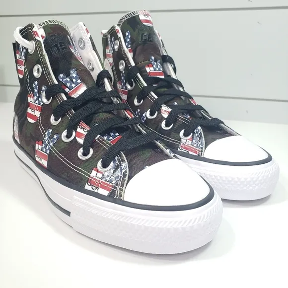 Converse Ctas Pro All Star High Top Camo USA canvas sneakers shoes Women's 5.5