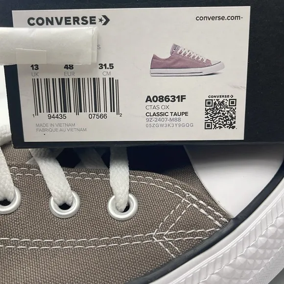 Converse Men's A08631FCTAS OXCLASSIC TAUPE Gray Canvas Sneakers