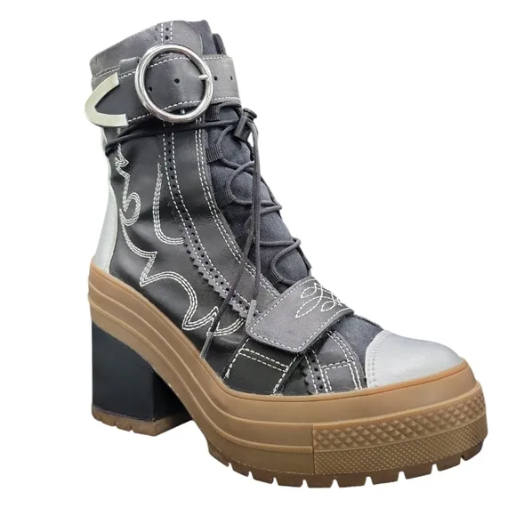 Converse Rare Space Cowgirl Gr82 Heeled Platform Boots Black Sz 7