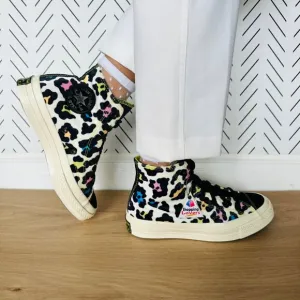🤩Converse Womens shoes Chuck 70 Hi Skate Sz 6.5 Comfy Velvet Leopard Canvas New