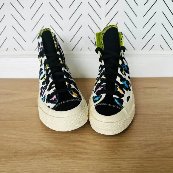 🤩Converse Womens shoes Chuck 70 Hi Skate Sz 6.5 Comfy Velvet Leopard Canvas New