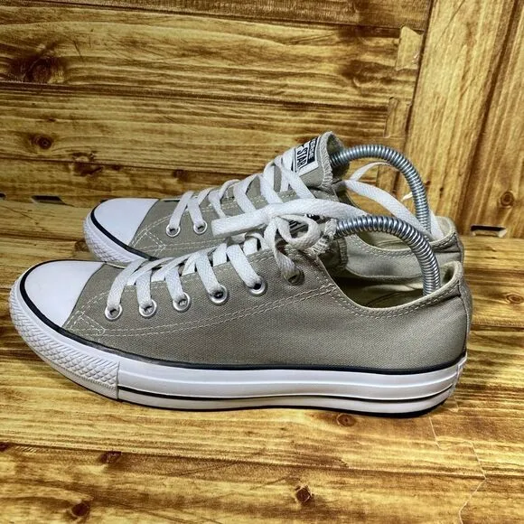 Converse All Star Gray/White Canvas Low Top Sneakers Shoes Size M7 W9