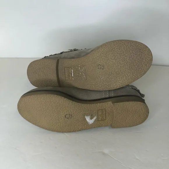 Coolway tan suede fringe boots