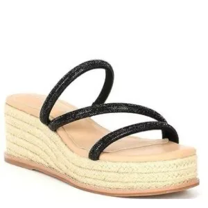 Copper Key Sugar Rhinestone Espadrille Strappy Sandal Platform Wedge Size 8.5