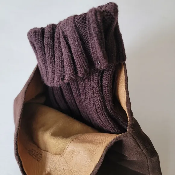 Corso Como Radar Brown Leather Upper Suede Over-The-Knee Flat Boots. Siz…