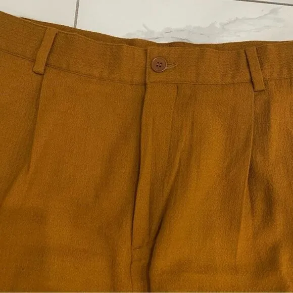 Cos Khaki Trousers Mens Sz 36 R Wool Blend Relaxed Pants Tailored Smart