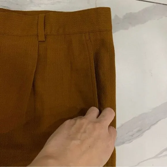 Cos Khaki Trousers Mens Sz 36 R Wool Blend Relaxed Pants Tailored Smart
