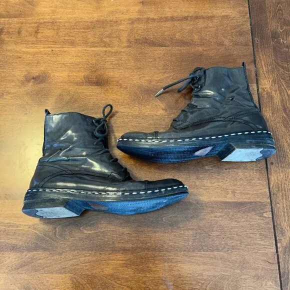 Costume National leather lace-up combat boots grey women 37.5