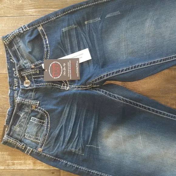 COWGIRL TUFF Edgy Wide Trouser jeans wide leg flare TALL rodeo sz 24Long NWT