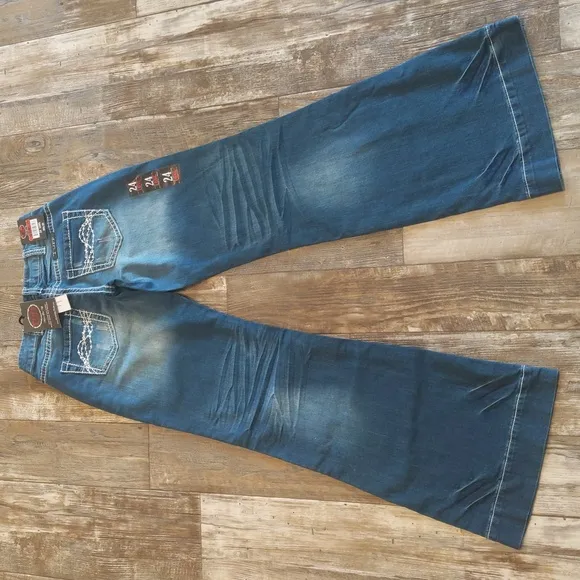 COWGIRL TUFF Edgy Wide Trouser jeans wide leg flare TALL rodeo sz 24Long NWT