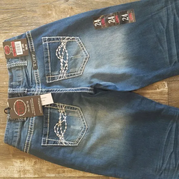 COWGIRL TUFF Edgy Wide Trouser jeans wide leg flare TALL rodeo sz 24Long NWT
