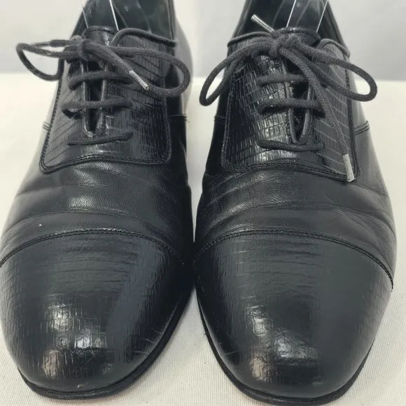 Creasioni Linea Marco Leather Oxford Dress Shoes Textured Made in Italy Men 42/9