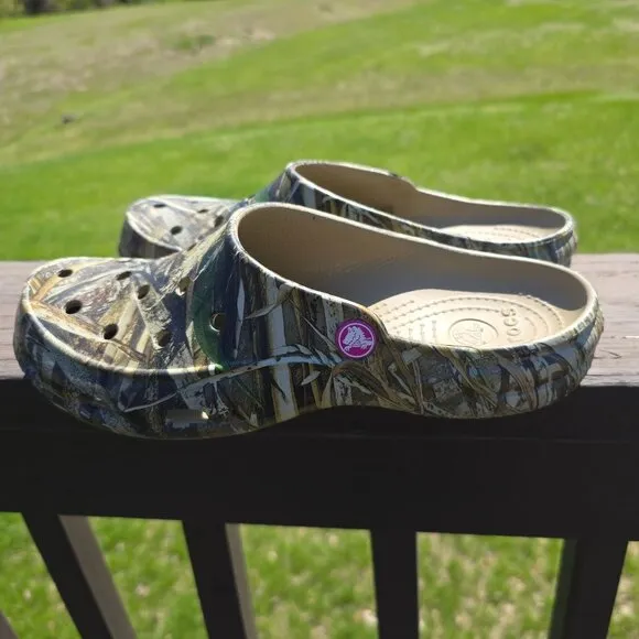 Crocs Freesail Realtree Camo Clogs Womens 9 W9 Mules Slip-On Shoes Sandals