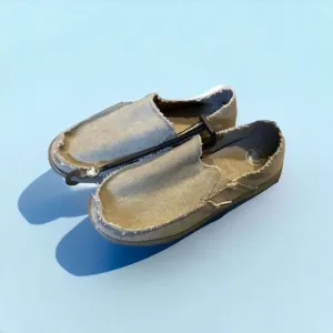 Crocs Men's Santa Cruz Canvas Loafer Slip On Shoes Khaki/Khaki Size 8