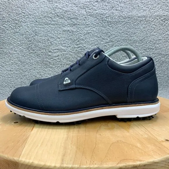 Cuater The Legend Travis Mathew Mens Size 8.5 Golf Shoes Blue Navy Leather NEW