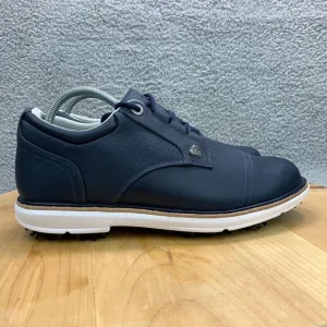 Cuater The Legend Travis Mathew Mens Size 8.5 Golf Shoes Blue Navy Leather NEW