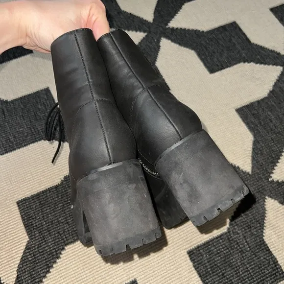 Current Mood Raven Boots Black Heeled Lace Up Boots