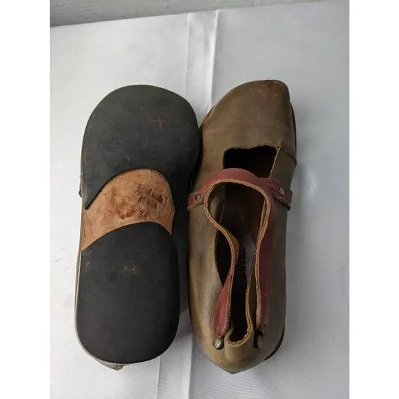 Cydwoq Vintage Leather Brown Strappy Handmade Mary Jane Shoes Size 36 EU 6 US Ma