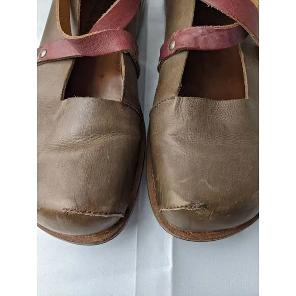 Cydwoq Vintage Leather Brown Strappy Handmade Mary Jane Shoes Size 36 EU 6 US Ma