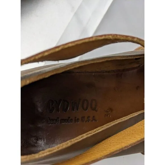 Cydwoq Vintage Leather Brown Strappy Handmade Mary Jane Shoes Size 36 EU 6 US Ma