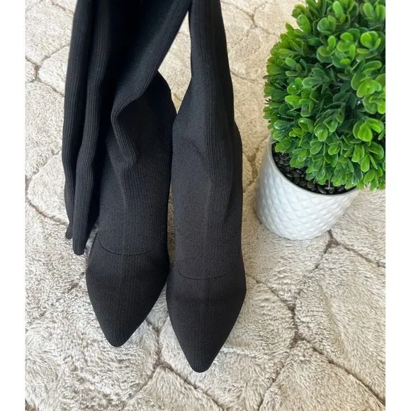 DAIMARAN Lima Women's Long Boots Knee High Boots Black Metal Heel High Size 7