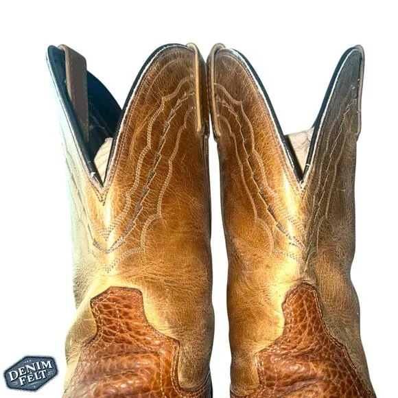 Dan Post Men’s Camel Brown Leather Western Cowboy Boots!!