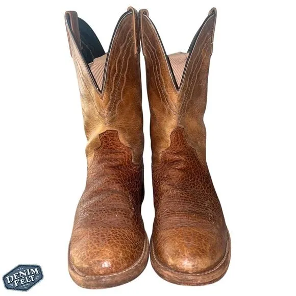Dan Post Men’s Camel Brown Leather Western Cowboy Boots!!