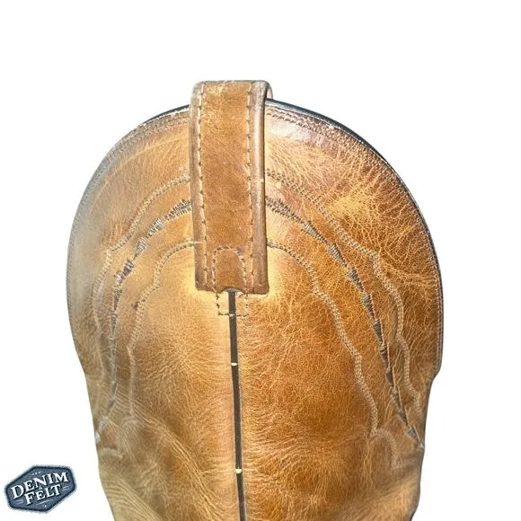 Dan Post Men’s Camel Brown Leather Western Cowboy Boots!!