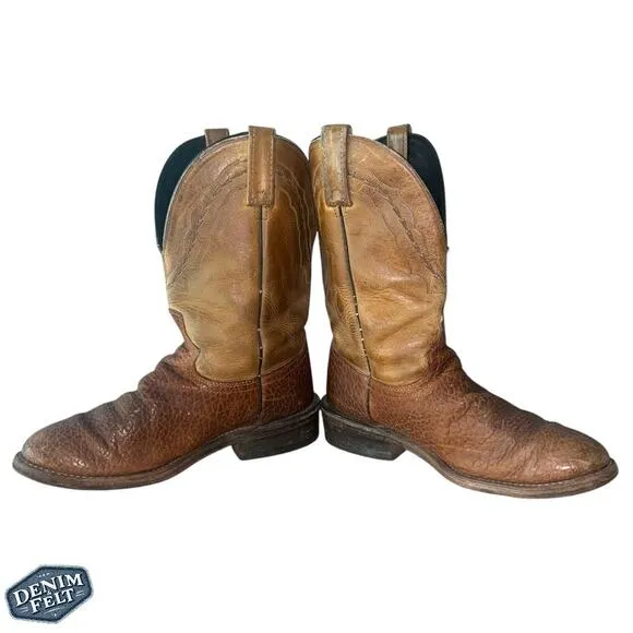 Dan Post Men’s Camel Brown Leather Western Cowboy Boots!!