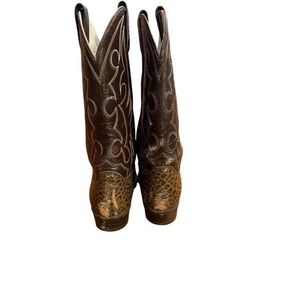 Dan Post Men’s Exotic Leather Upper Vintage Cowboy Boots Western Sz 8.5 D