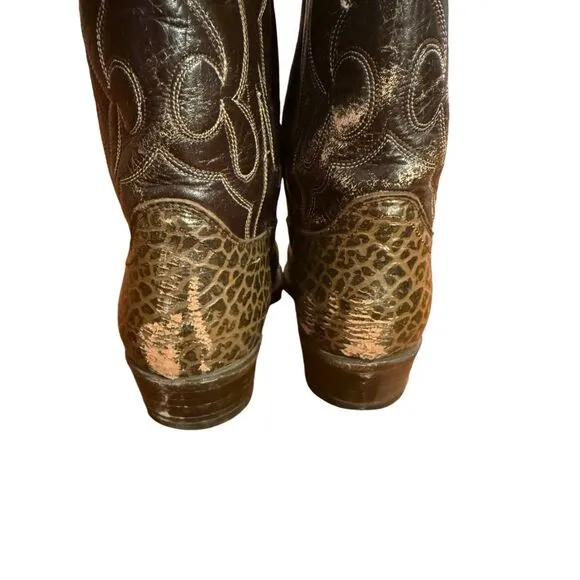 Dan Post Men’s Exotic Leather Upper Vintage Cowboy Boots Western Sz 8.5 D