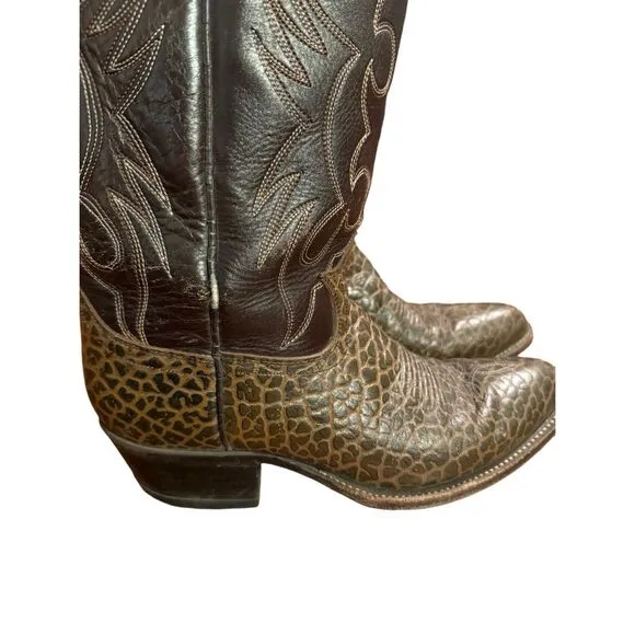 Dan Post Men’s Exotic Leather Upper Vintage Cowboy Boots Western Sz 8.5 D