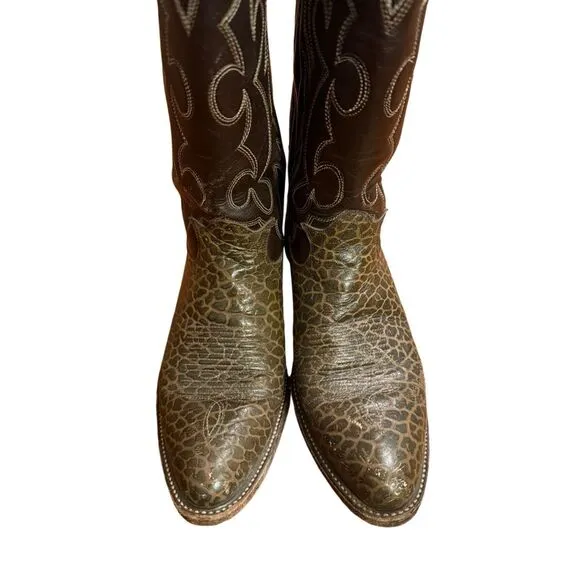 Dan Post Men’s Exotic Leather Upper Vintage Cowboy Boots Western Sz 8.5 D