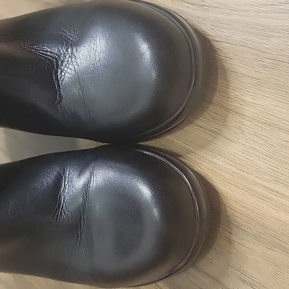 Dansko Bobbi Roll Down Black Leather Heeled Boots