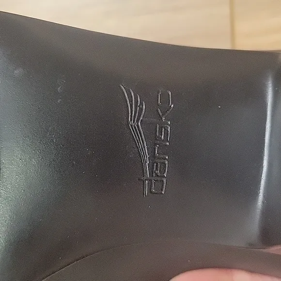 Dansko Bobbi Roll Down Black Leather Heeled Boots