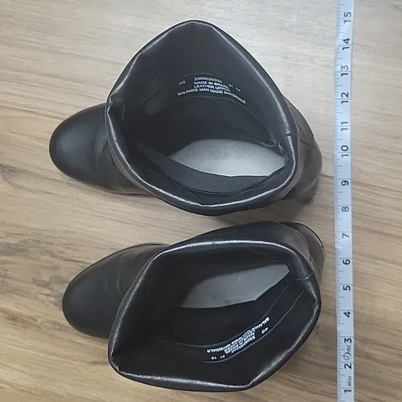 Dansko Bobbi Roll Down Black Leather Heeled Boots